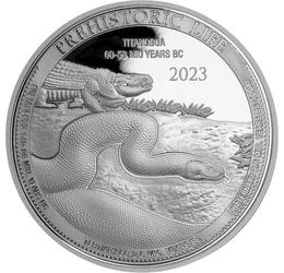 20 frank, Titanoboa, , Ag 9999, 31,1 g, Kongó, 2023