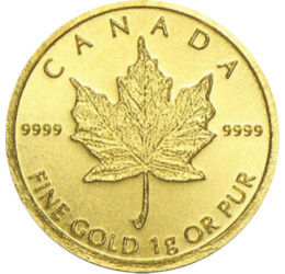 50 cent, Juharlevél, Au 999, 1 g, Kanada, 2000-2022