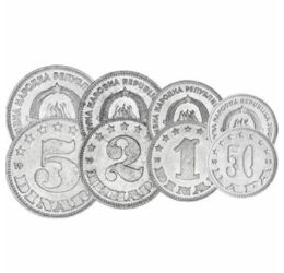 50 para, 1, 2, 5, 10, 20, 50 dinár, , 0, 0, Jugoszlávia, 1953-1955