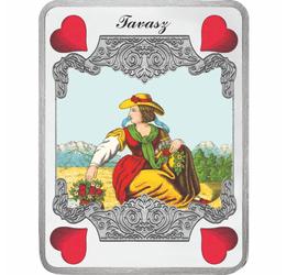 érem, Kártya hátlap ornamentika, Ag 999, 31,1 g, Magyarország, 0