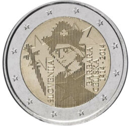  2 euró,Cillei Borbála királyné,2014, Szlovénia