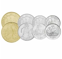 1, 2, 5, 10, 20, 50, 100, 500 líra, , 0, 0, San Marino, 1974