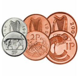 1, 2, 5, 10, 20, 50 penny, 1 font , , 0, 0, Írország, 1970-2000