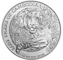 Az elveszett tigrisek, 3000 riel, ezüst, Kambodzsa, 2023