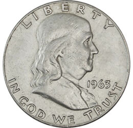  1/2 $ Benjamin Franklin, Ag, USA