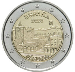 2 euró, Cáceres óvárosa, CuNi, 8,5 g, Spanyolország, 2023