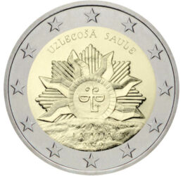 2 euró, Felkelő Nap, , CuNi, 8,5 g, Lettország, 2019