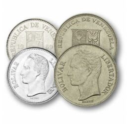 25, 50 centimos, 1 bolivar, , 0, 0, Venezuela, 1989-1990