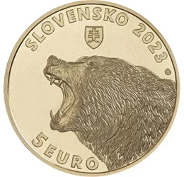 5 euró, Medve bocsaival, CuNi, 19,1 g, Szlovákia, 2023