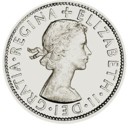 1/2 korona, II. Erzsébet, CuNi, 14,14 g, Nagy-Britannia, 1954-1970