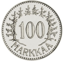 100 márka, Névérték, Ag 500, 5,2 g, Finnország, 1956-1960