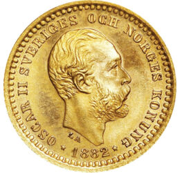 SWE/ 5 korona, II. Oszkár, Au,1881-1901, Svédország