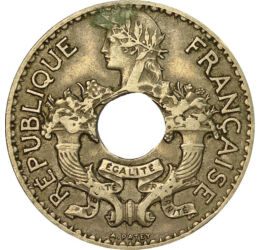 5 centime, Marianne, bőségszarú, Nickel-Brass, 4 g, Francia Indokína, 1938