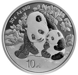 10 jüan, Két panda, , Ag 999, 30 g, Kína, 2024