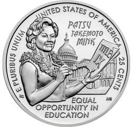 25 cent, Patsy Mink, , CuNi, 5,67 g, USA, 2024
