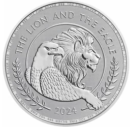 2 font, Amerikai sas, brit oroszlán, , Ag 999, 31,1 g, Nagy-Britannia, 2024