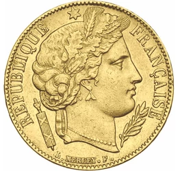  20 frank, Ceres, 1849-1851, arany, Franciaország