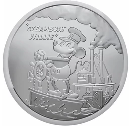 50 cent, Mickey egér a gőzhajón, Ag 999, 31,1 g, Fidzsi-szigetek, 2024