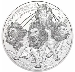 1 font, Kübelé, oroszlánok által húzott kocsin, Ag 999, 31,1 g, Szent Ilona, 2024