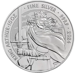 10 font, Artúr király, , színsúly, Ag 9999, 311 g, Nagy-Britannia, 2024