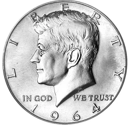  1/2 $, Kennedy, Ag, 1964, USA