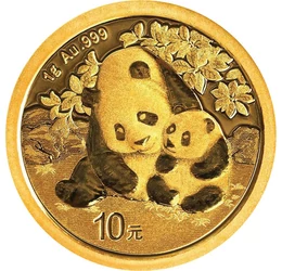 10 jüan, Panda, , Au 999, 1 g, Kína, 2024