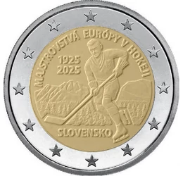 2 euró, Jégkorong játékos, , CuNi, 8,5 g, Szlovákia, 2025