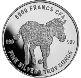 CHAD/ 5000 frank, Zebra, Ag,2022, Csád Köztársaság