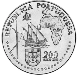 200 escudo, Címerek, uralkodók, , CuNi, 21,1 g, Portugália, 1994