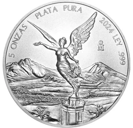 befektetési ezüst, Libertad, súly, ezüst tisztaság, , Ag 999, 155,5 g, Mexikó, 2024