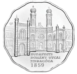  5000 Ft, Zsinagóga, ezüst, vf, 2009, Magyar Köztársaság