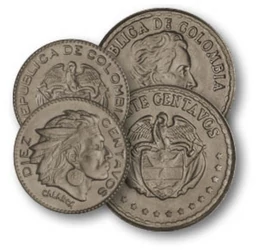 1, 2, 5, 10, 20 centavo, , 0, 0, Kolumbia, 1942-1966