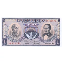 1 peso, , 0, 0, Kolumbia, 1970-1974