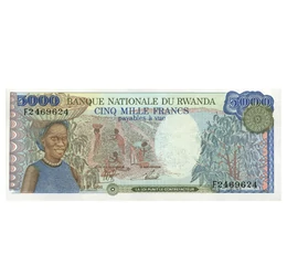 5000 frank, , 0, 0, Ruanda, 1988-1989