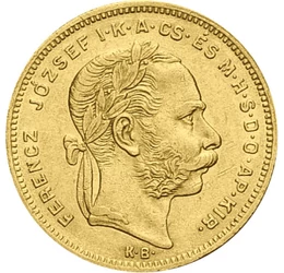  8 forint, arany, Ferenc J.,1870-1890, Osztrák-Magyar Monarchia