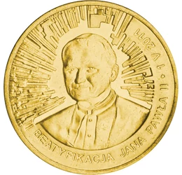 2 zloty, II. János Pál pápa, Brass, 8,15 g, Lengyelország, 2011