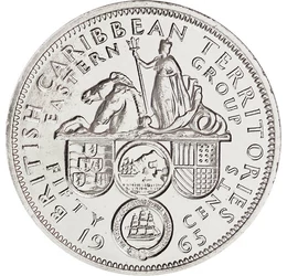 50 cent, Címer, , , CuNi, 13 g, Brit-karibi Terület, 1955-1965