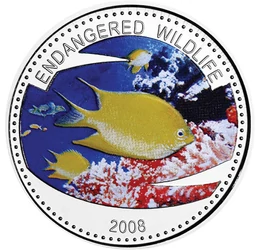 PLU/ 1 dollár, Korallz. sárga halak,2008, Palau