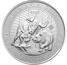 10 dollár, Bika és medve, , színsúly, Ag 9999, 62,2 g, Kanada, 2025