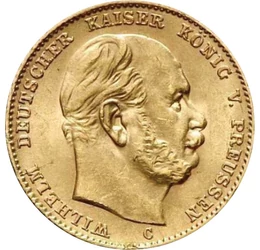 GER/ 10márka,I.Vilmos,Au,1872-1873, Német Birodalom
