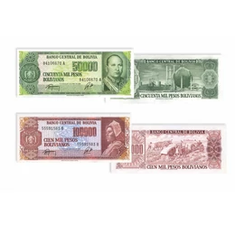Inkák hazája, 1000, 5000, 10000, 50000, 100000 peso boliviano, Bolívia, 1982-1984