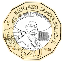 Földet és szabadságot, 20 peso, Mexikó, 2019