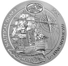 HMS Victory, a legrégebbi hadihajó, 50 frank, ezüst, Ruanda, 2025