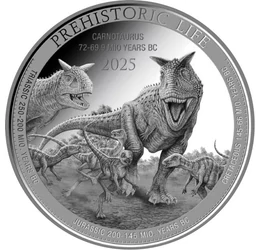 Az őskor félelmetes húsevője, 20 frank, ezüst, Kongó, 2025