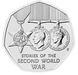 A II. világháború hőseinek emlékére, 50 penny, Nagy-Britannia, 2025