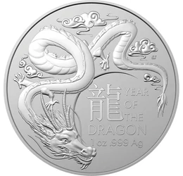 A Sárkány éve, 1 dollár, ezüst, Ausztrália, 2024