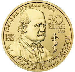  50 euró, Semmelweis, arany, 2008, Ausztria