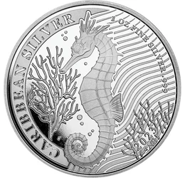 BAR/ 1dollár,Csikóhal,Ag,2023, Barbados