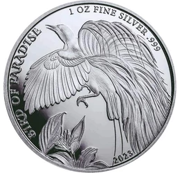 PNG/ 1 kina, Paradicsommadár, Ag,2023, Pápua Új-Guinea