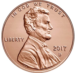 Lincoln, a rabszolgaság eltörlője, 1 cent, USA, 2017